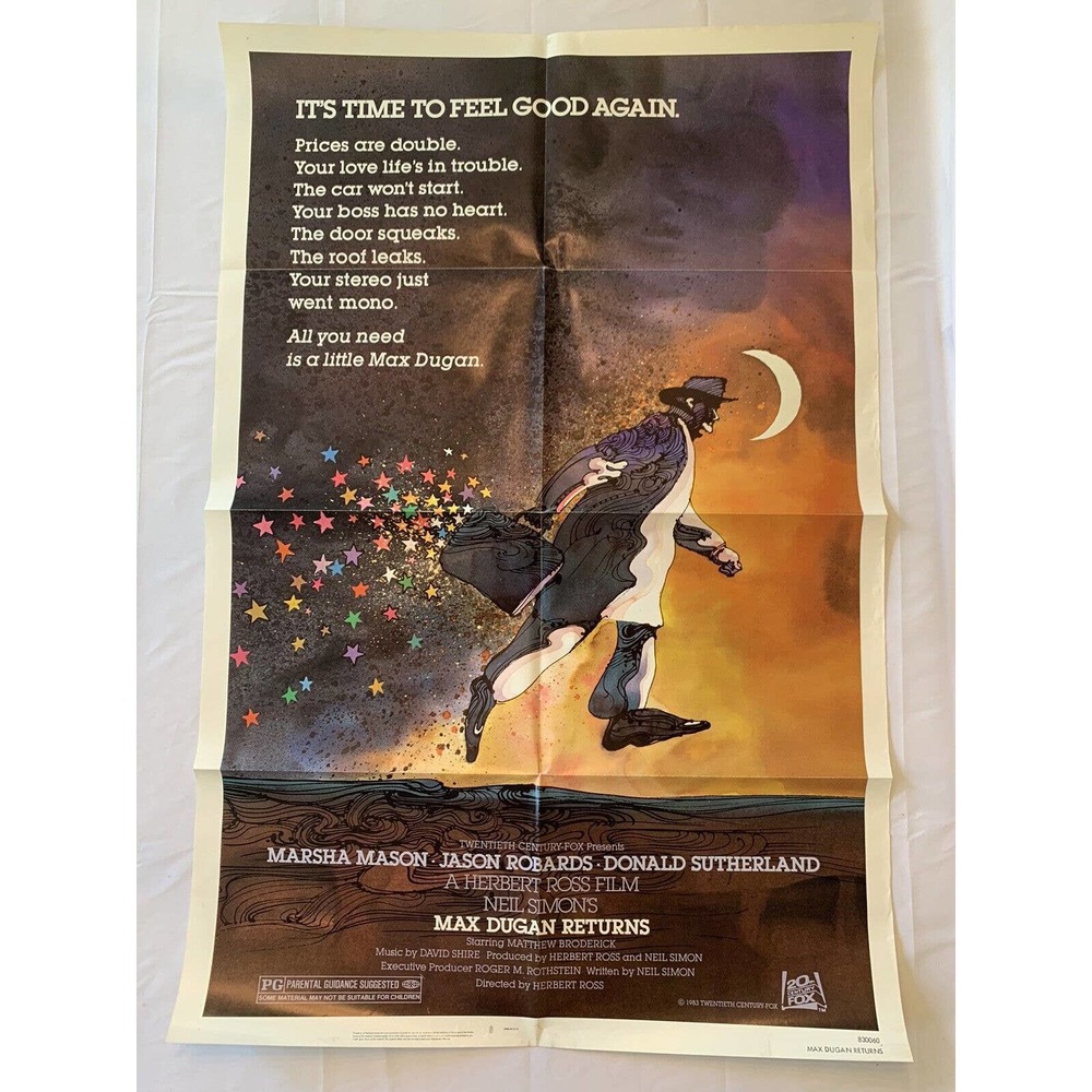 Max Dugan Returns Original One Sheet Movie Poster Folded 1983 -Matthew Broderick